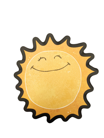 Smiling Sun Sticker - Welcome Home Bags